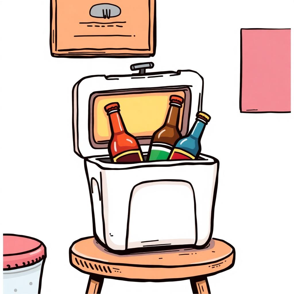Illustration of The styrofoam party fridge