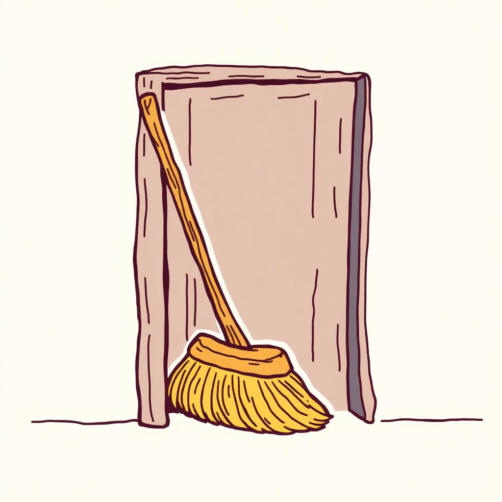 Illustration of The broom-handle prop